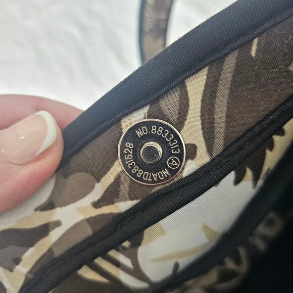 Beach by CLC Neoprene Brown, Ivory and Tan Tropical Floral Print Shoulder Bag - Picture 11 of 14